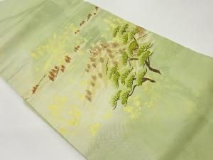 山並に木々模様織出し名古屋帯